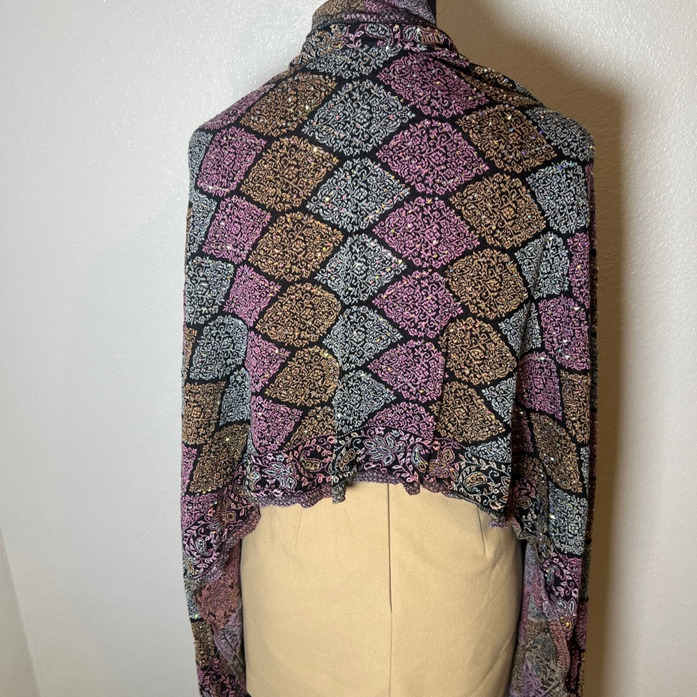 Multicolor Patterned Scarf - Picture 2 of 3